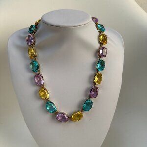 NIB Heidi Daus The Devil Wears Oval Station Necklace Multi-Color